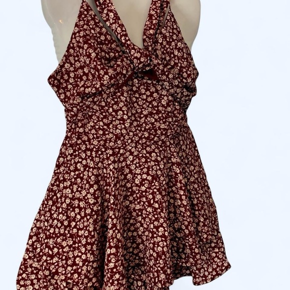 Burgundy and White Floral Dress MiAmi S - Picture 1 of 4